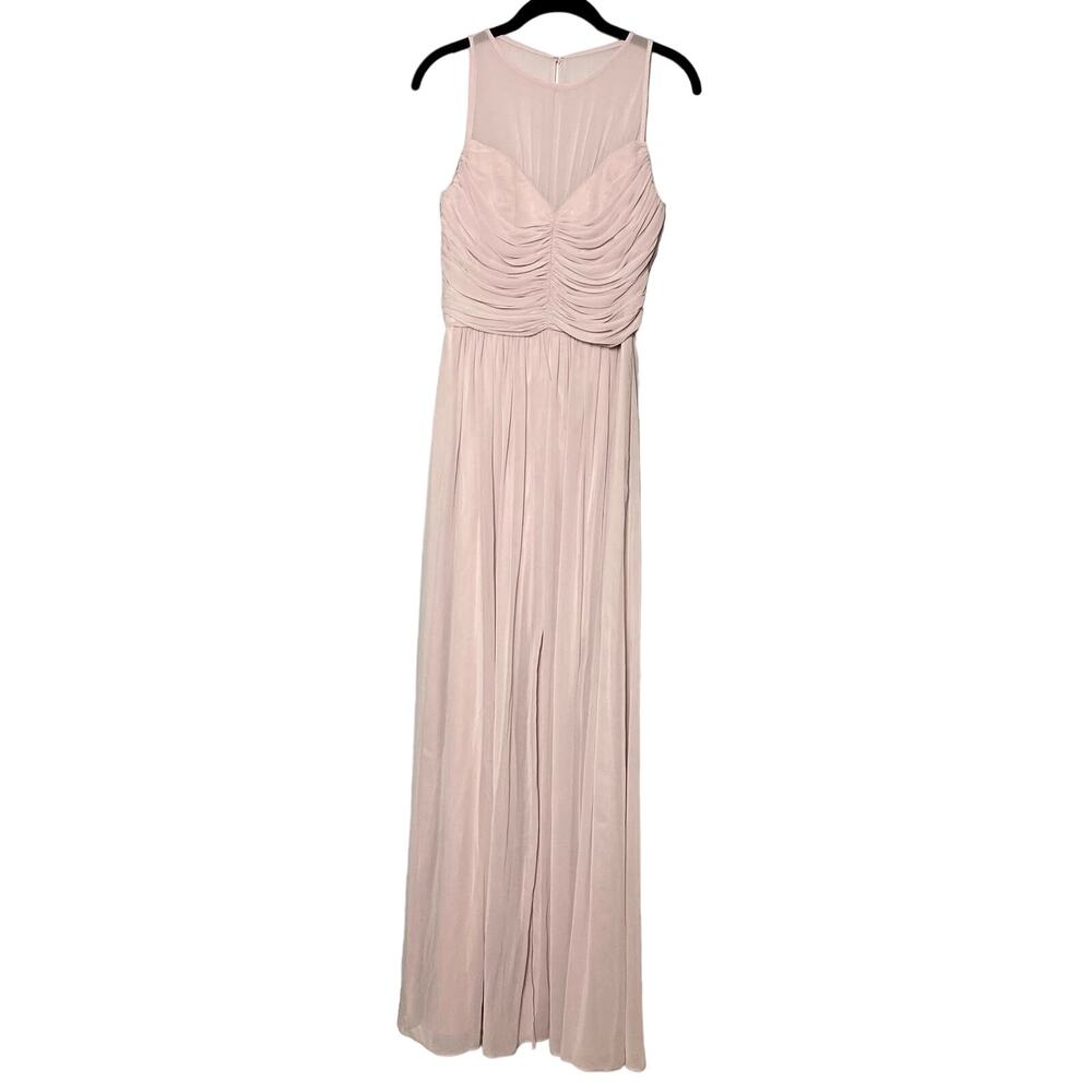 Dessy Collection Vivian Diamond Blush Pink Lavender Sleeveless Dress 6 Wedding